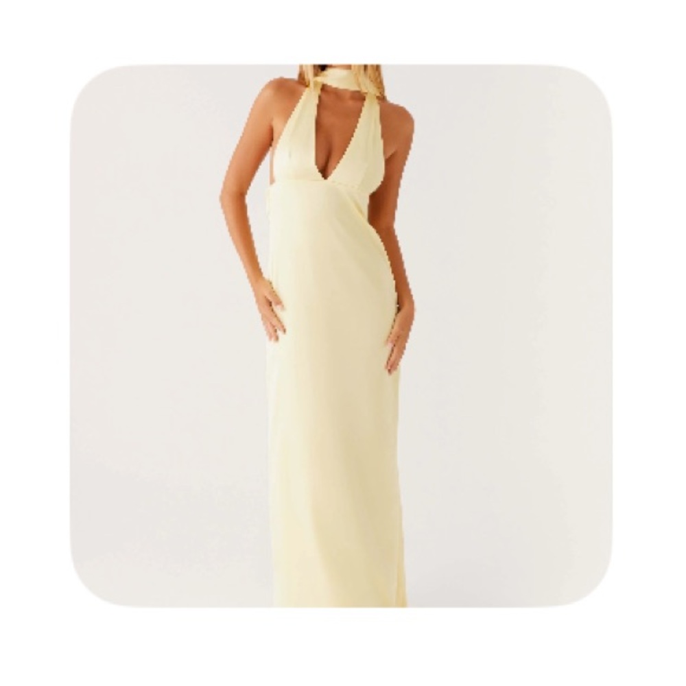 Peppermayo Yellow Halter Maxi Dress